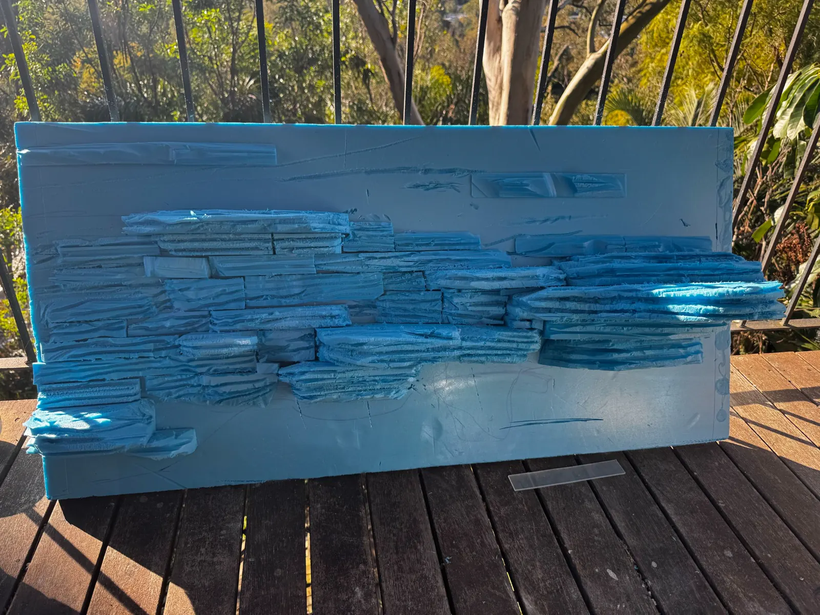 First carve during the finished four-foot backdrop project