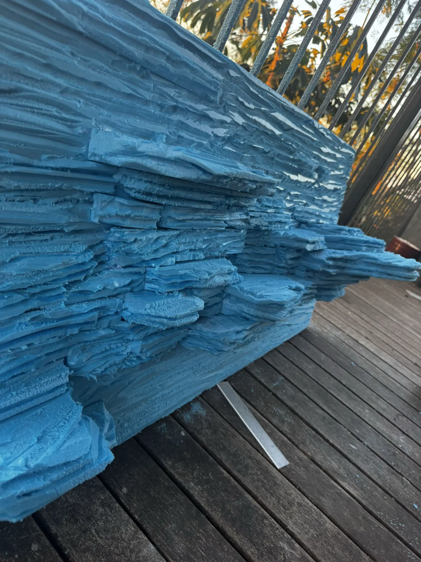Layers upon layers during the finished four-foot backdrop project